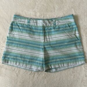 Women’s Tommy Hilfiger Preloved Green/Blue/White Striped Shorts, Size 6